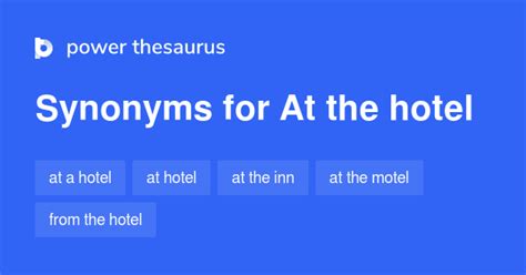 thesaurus hotel|HOTEL Synonyms .